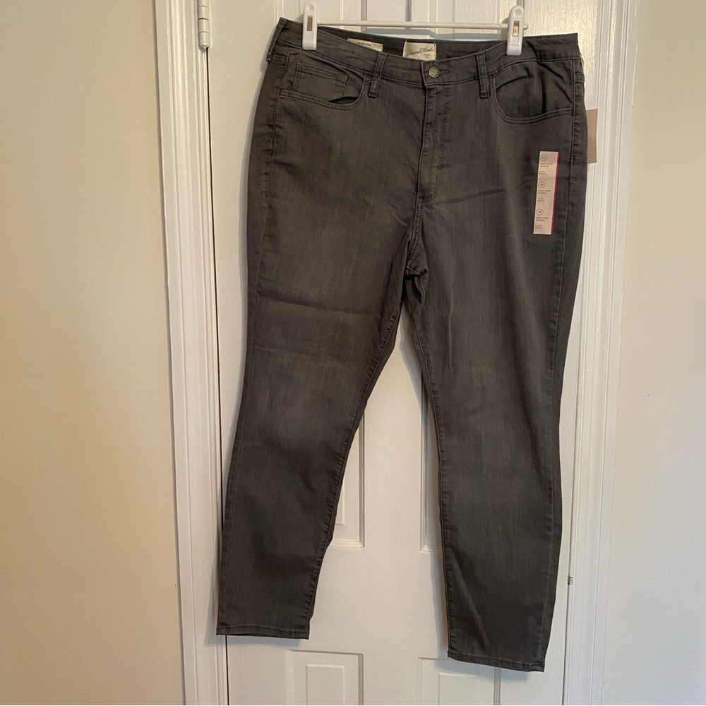 High rise skinny gray jeans